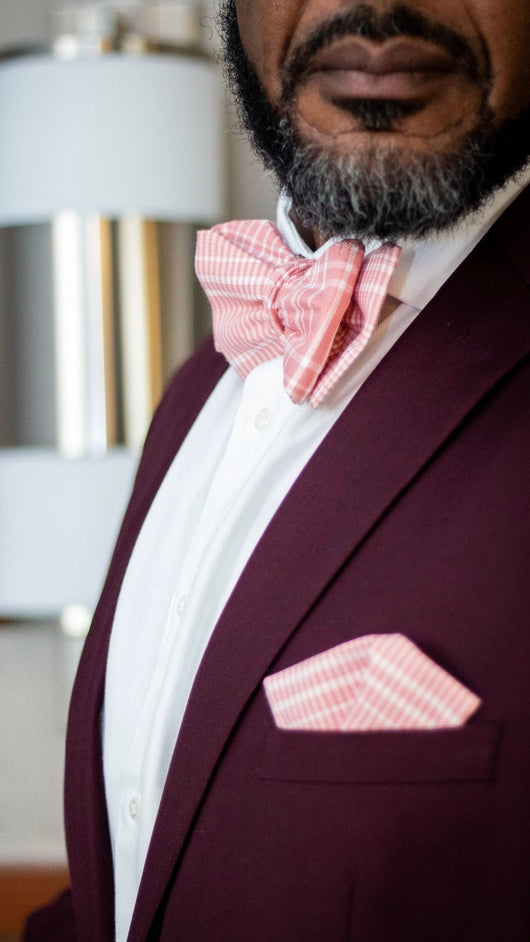 Salmon/Pink/White Bow-Tie Set
